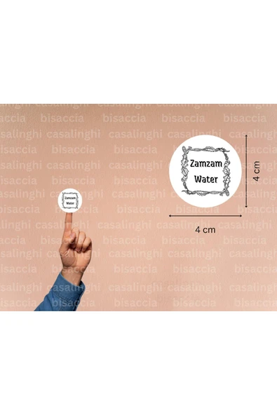 İngilizce Zemzem Suyu Hediyesi Etiketi Siyah Yuvarlak Mat Sticker Zamzam Hajj Umre 4 Cm (45 Adet) ürün görseli 1