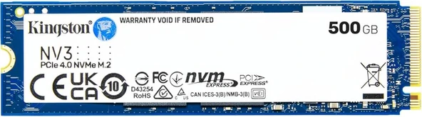 Kingston 500GB NV3 PCIe 4.0 NVMe M.2 2280 SSD Disk SNV3S-500G SSD Disk ürün görseli 1