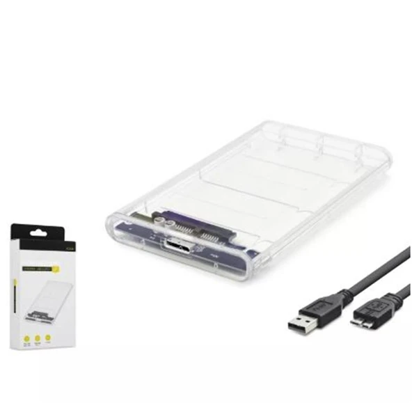 HADRON HDX1760 HDD KUTU USB3.0 PLASTİK SATA 2.5" TRANSPARENT ürün görseli 1