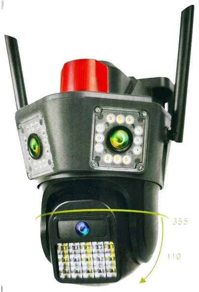 Apronx APX-WPG490 9Mp 3.6mm Üç Kamera 42 Led Wifi PTZ ürün görseli 1