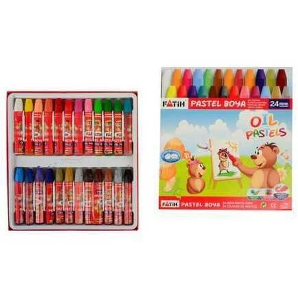 Fatih Pastel Boya Karton Kutu Köşeli 24 Renk 50340 ürün görseli 1