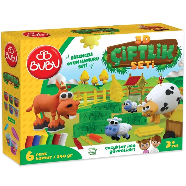 Bu-Bu Oyun Hamuru Seti 3D Çiftlik (L) BUBU-OH0013 ürün görseli 1