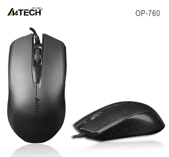 A4 Tech Op-760 Usb Siyah V-Track 1000 Dpı Mouse ürün görseli 1