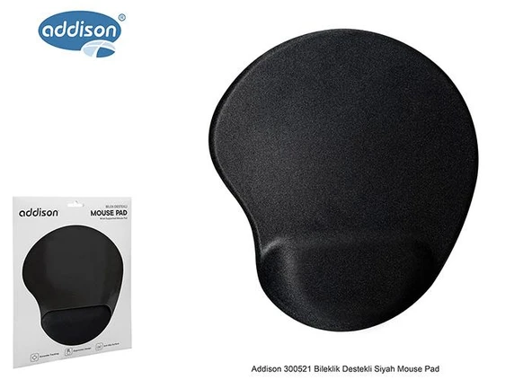 Addison 300521 Bileklik Destekli Siyah Mouse Pad ürün görseli 1