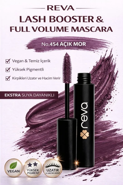 Renkli Hacim Veren Maskara – Vegan ve Temiz İçerikli Yoğun Pigment Etkisi Açık Mor 454 ürün görseli 1