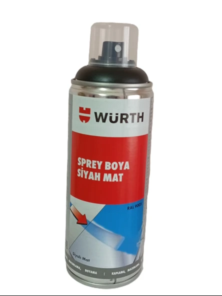 WÜRTH Sprey Tampon Boya RAL9005 Mat Siyah 400 ml | Hızlı Kuruyan, Dayanıklı Kaplama ürün görseli 1