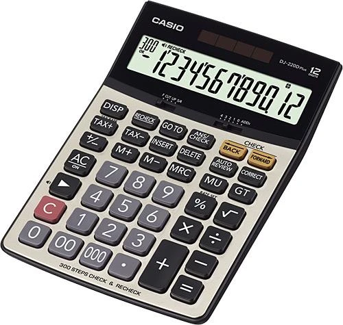 Casio DJ-220D Plus İşlem Kontrollü 12 Hane Masa Üstü Hesap Makinesi ürün görseli 1