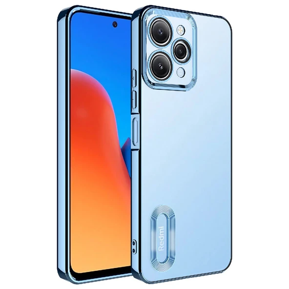 Redmi 12 4G Kılıf Köşeleri Renkli Şeffaf Kamera Korumalı Silikon Luxury Kapak ürün görseli 1