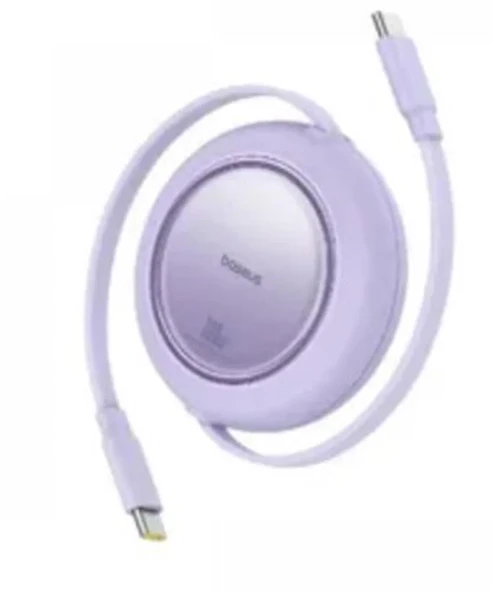 Baseus P10364500213-00 Free2 Pull Mini Kablolu USB-C 100W 2M Mor Şarj Kablosu ürün görseli 1