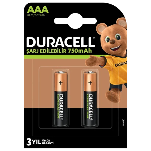 Duracell 750 Mah Şarjlı İnce Pil 2'li ürün görseli 1