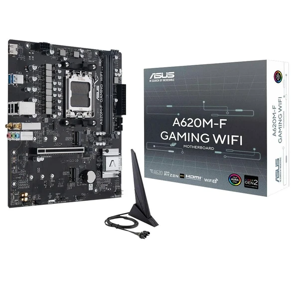 Asus Prime A620M-F GAMING WIFI 8000MHz DDR5 Soket AM5 M.2 HDMI mATX Anakart ürün görseli 1