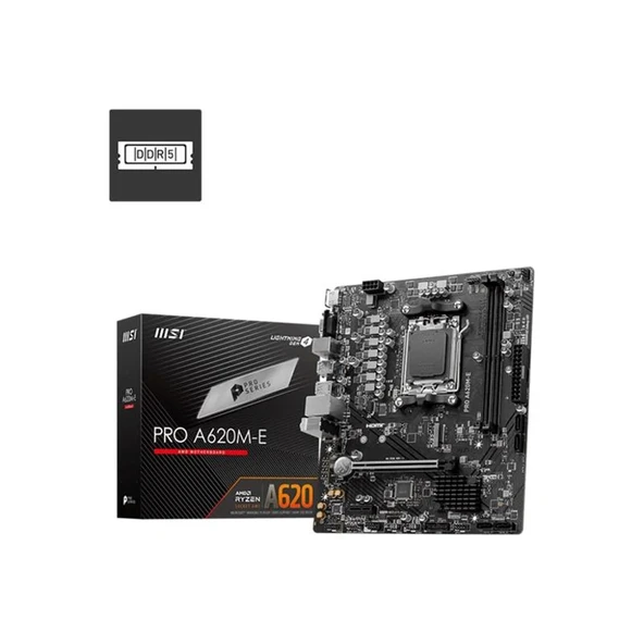 Msı Pro A620M-E Ddr5 6800Mhz Matx Am5 ( Amd Am5 7000 Serisi İşlemci Uyumlu) Anakart ürün görseli 1