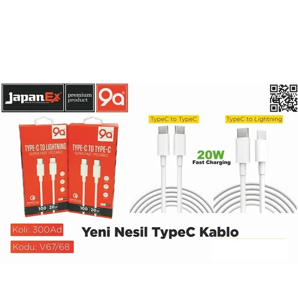 9A Type-C Hizli Sarj Kablosu 1 Metre ürün görseli 1