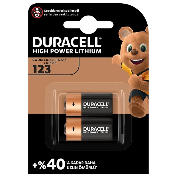DURACELL ULTRA LİTYUM CR123A 2Lİ ürün görseli 1