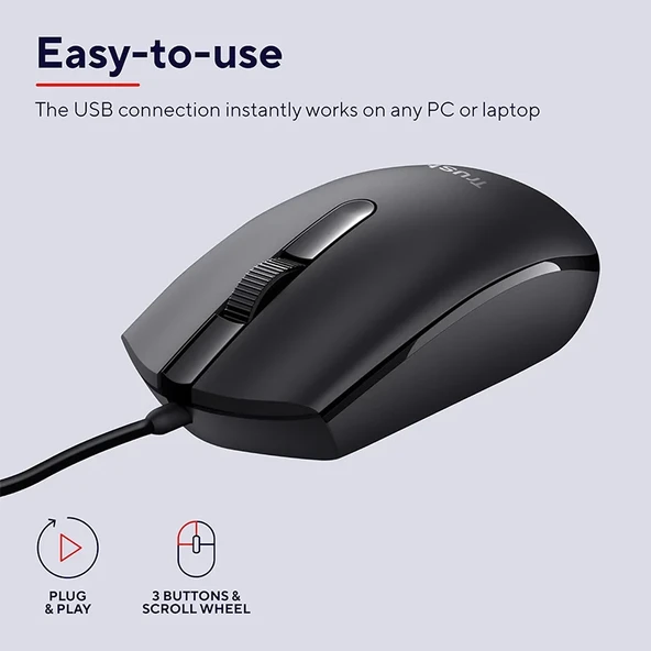 Trust 24271 Bası Wıred Kablolu Mouse - Resim 2