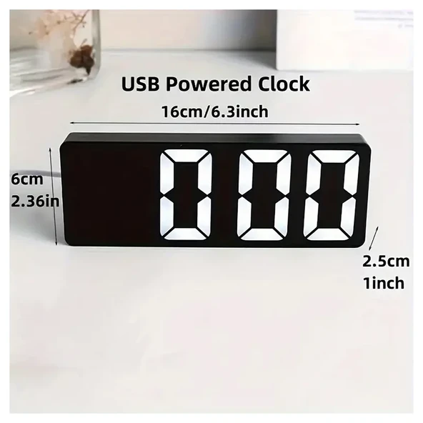 LED Ayna Masa Saati Dijital Alarm Uyku Modu Ekran Zamanı Masaüstü Elektronik Masa saatleri Masa saati ürün görseli 1