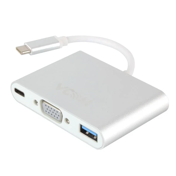 Vcom CU426M Type-C-M To Vga-F Usb 3.0-F Type-C-F Çevirici ürün görseli 1
