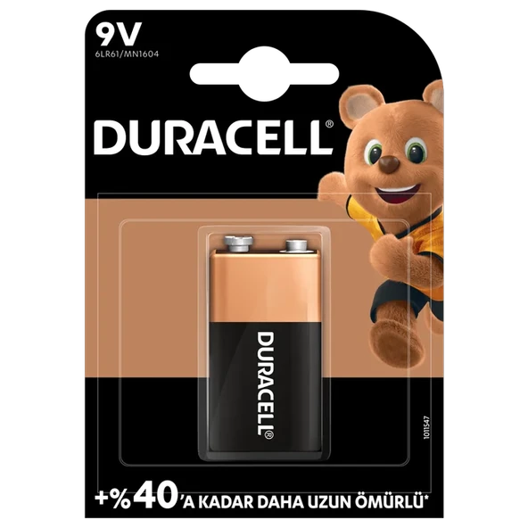 Duracell 9 Volt Pil 1'li ürün görseli 1
