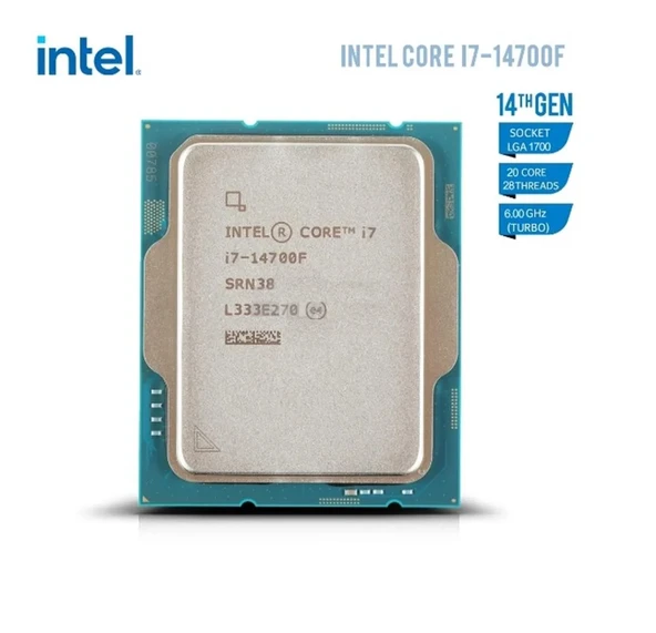 Intel Core i7 14700F TRAY 2.1GHz 20 Çekirdek 33MB L3 Önbellek Soket 1700 Kutusuz İşlemci ürün görseli 1