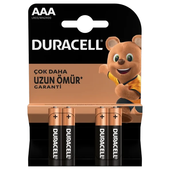 Duracell AAA İnce Pil 4'lü ürün görseli 1