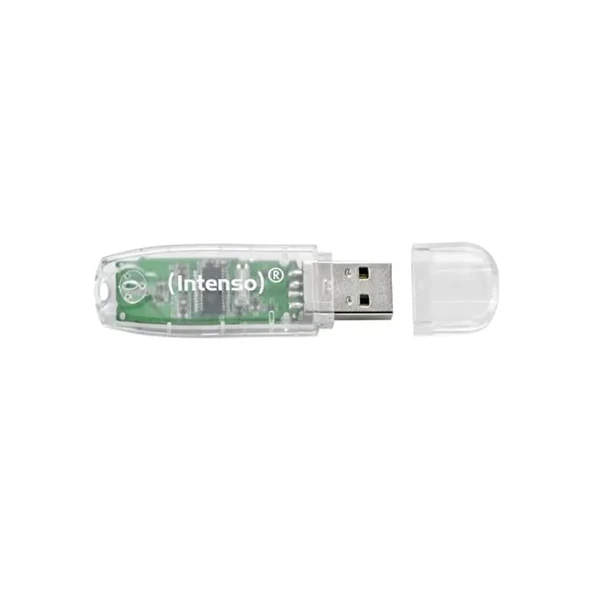Intenso Rainbow Line 32 GB Usb2.0 Usb Bellek Şeffaf - Resim 3