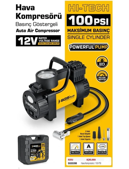 Sgs Araç Hava Kompresörü 12v 100 Psı - Resim 2