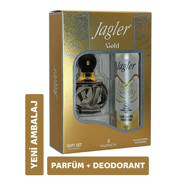JAGLER Gold Kadın Parfüm Seti (60 ml Edt + 150 ml Deodorant) ürün görseli 1