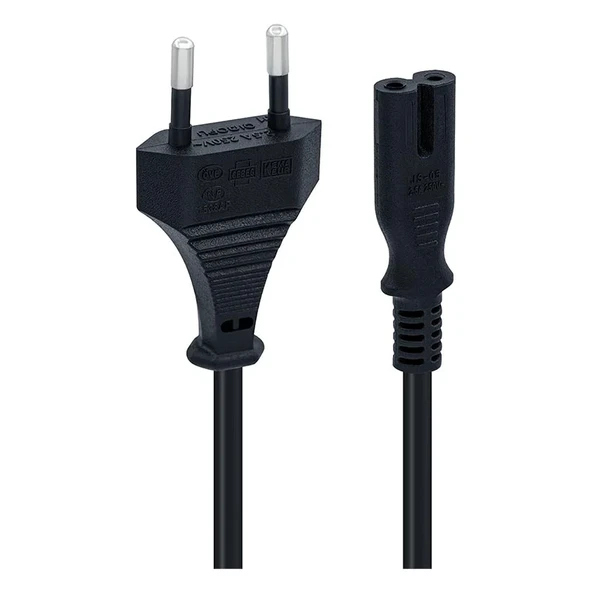 TCL PS5/ PS4/ PS3 / XBox Series S-X Uyumlu 2 Pinli 1.5 Metre Güç Kablosu Teyp Fişi, Radyo Fişi, Led TV Elektrik Fişi 2Pin Güç Kablosu ürün görseli 1