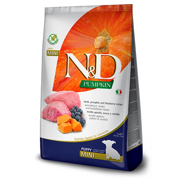 N&D Pumpkin Kuzulu Mini Yavru Köpek Maması 2,5 Kg ürün görseli 1
