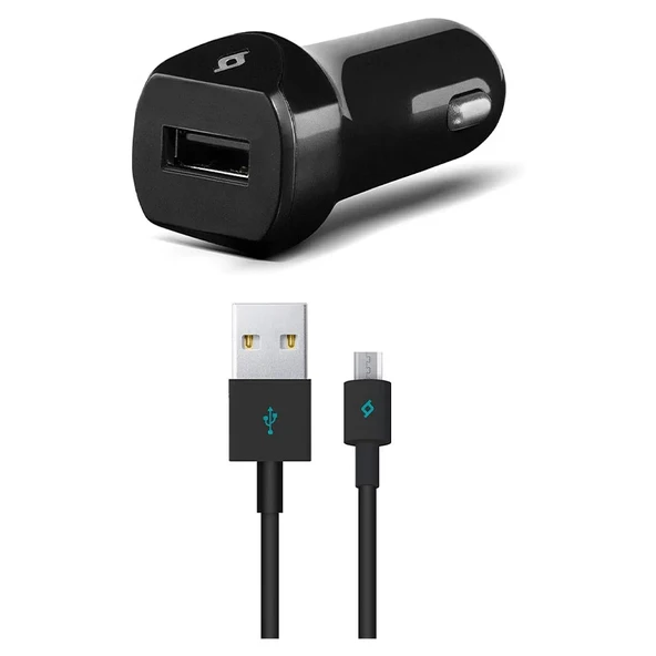 Ttec SpeedCharger Micro USB 2.1A, 120 cm Kablolu Araç Şarj Aleti, Siyah ürün görseli 1