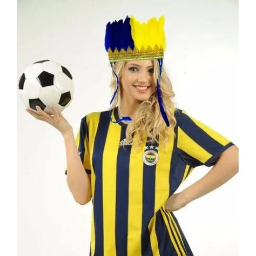 Sarı Lacivert Taraftar Tüylü Saç Bandı P118220S6510 ürün görseli 1