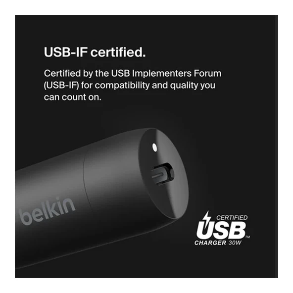 Belkin Araç Şarjı Type-C 30 W - Siyah - Resim 2