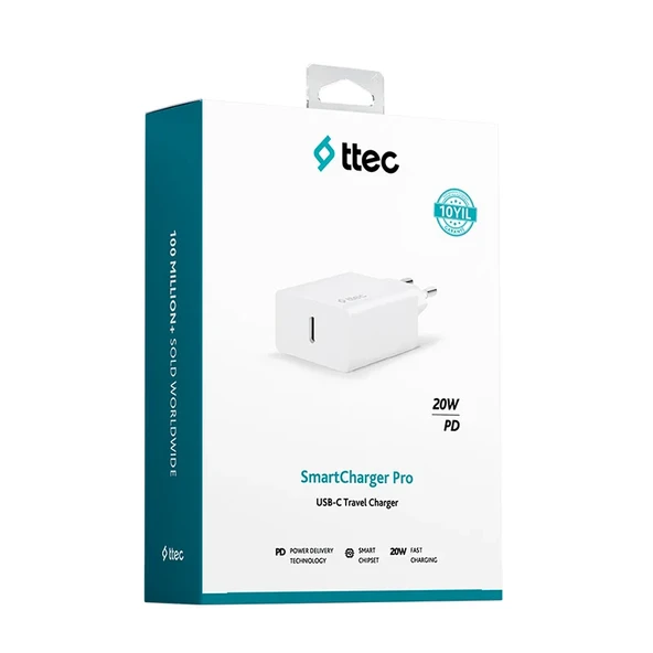 Ttec SmartCharger PD 20W Seyahat Hızlı Şarj Aleti ürün görseli 1