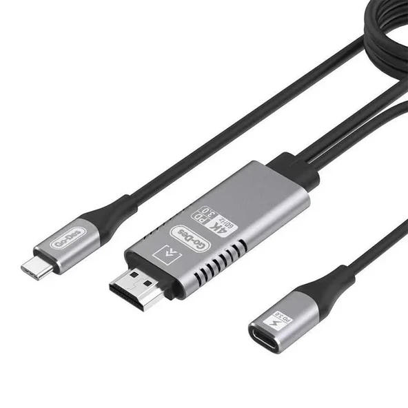 Go Des GD-8770 Type-C To HDMI Kablo Siyah ürün görseli 1