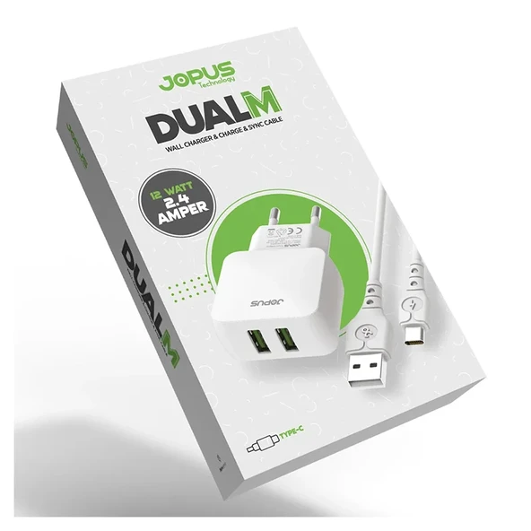 Jopus Universal Type C JO-DU01 Dualm 2in1 2,4 A Sarj Seti ürün görseli 1