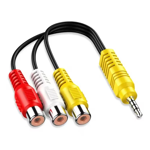 TCL için adanmış 3.5mm Jack tak RCA kablosu 3.5 Aux erkek 3 RCA dişi adaptör Mini Aux Stereo ses Video AV adaptörü kabloları ürün görseli 1