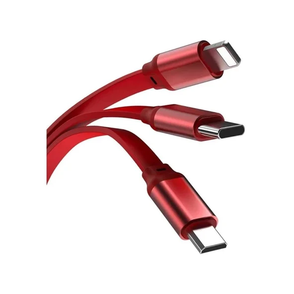 WiWu Şarj için 3'ü 1 arada Lightning Type-C Micro USB geri çekilebilir USB kablosu ürün görseli 1
