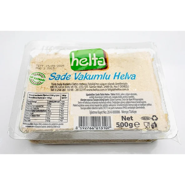Helta Sade Vokumlu Helva 500 Gr,Sade - Resim 6