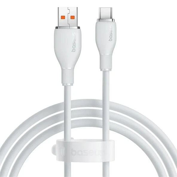 Baseus Pudding Hızlı Şarj Özellikli USB Type-C 100W Kablo 1.2m. Beyaz ürün görseli 1