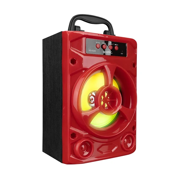 Asonic AS-A33K Kırmızı 3W - DC 5V Bluetooth-Usb-Aux -TF Cardlı Speaker Hoparlör,Kırmızı ürün görseli 1