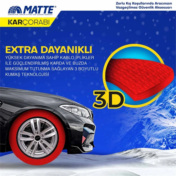 Matte Kar Çorabı Active Series Kırmızı Small - Resim 5