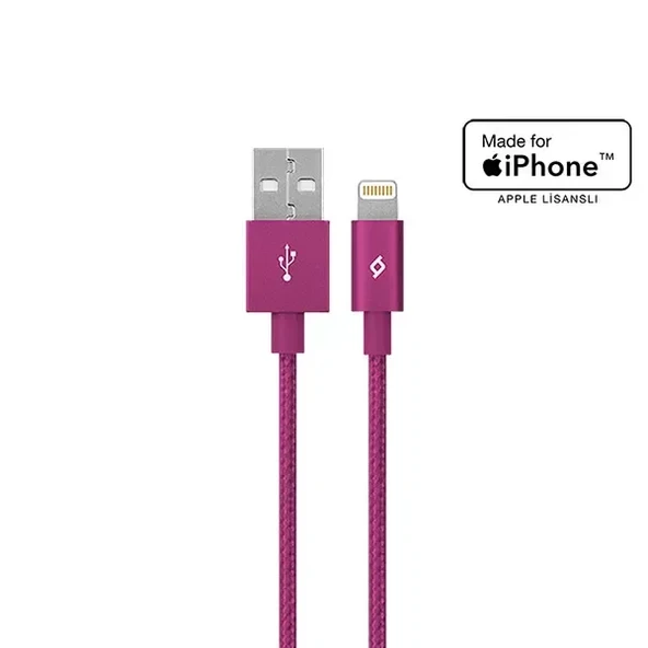 Ttec 2Dkm02P Alumicable Mfi Iph. 120Cm Şarj Kablosu Pembe ürün görseli 1