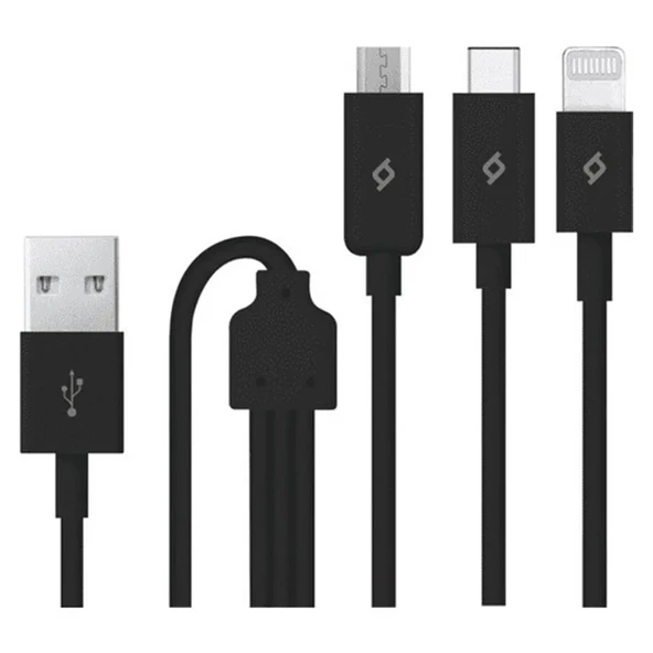 Ttec Trio Şarj Kablosu Micro USB Ligthining USB-C 2DK7521S ürün görseli 1