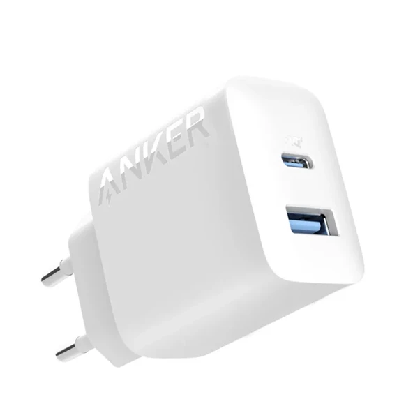 Anker 20W USB-C + USB-A Çift Portlu Şarj Cihazı - A2348 - Beyaz (Anker Türkiye Garantili) ürün görseli 1