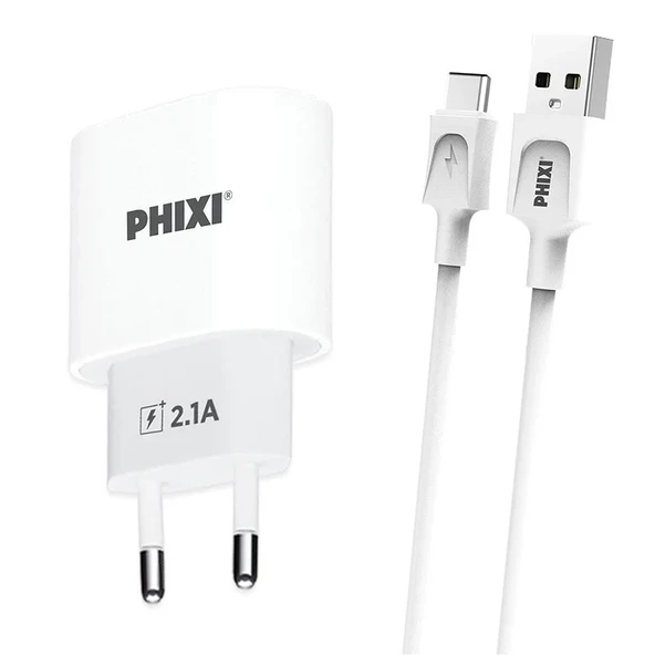PHİXİ PCH201T Basic 2.1 A Type‑C Kablolu Şarj Cihazı ürün görseli 1