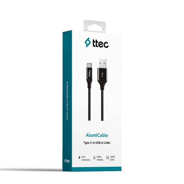 Ttec 2Dk18S  Alumicable Typec Şarj Kablosu Siyah ürün görseli 1
