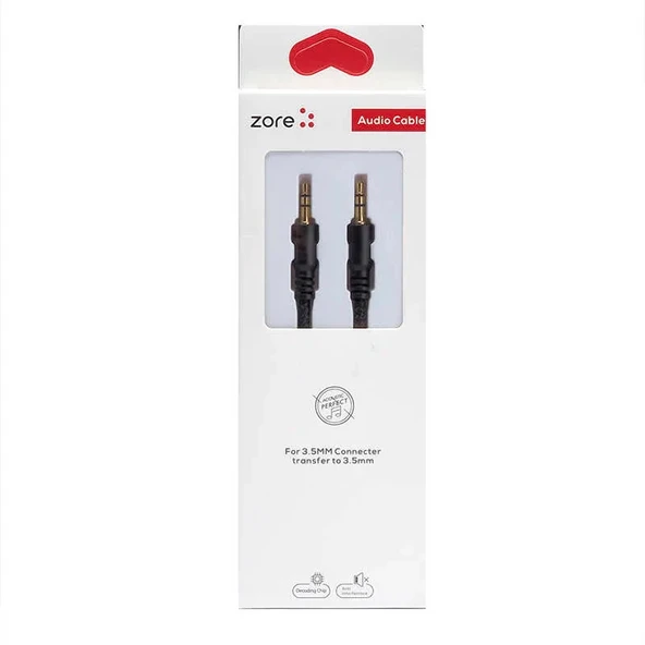 Zore Kutulu 05 Fashion Aux Kablo Kalın Halat Kablo Siyah ürün görseli 1