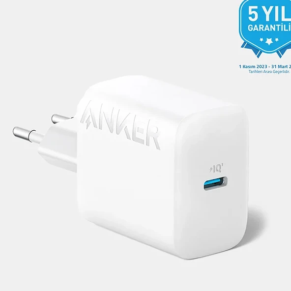 Anker 20W USB-C Şarj Cihazı - iPhone & Android ile Uyumlu Type-C Hızlı Şarj Adaptörü- A2347 - Beyaz (Anker Türkiye Garantili) ürün görseli 1