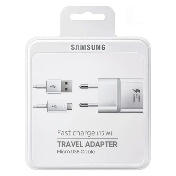 Samsung ‎EP-TA20EWEUGTR Şarj Aleti, USB Type A (15W), Hızlı Şarj Micro USB Kablo Dahil(Samsung Türkiye Garantili) ürün görseli 1