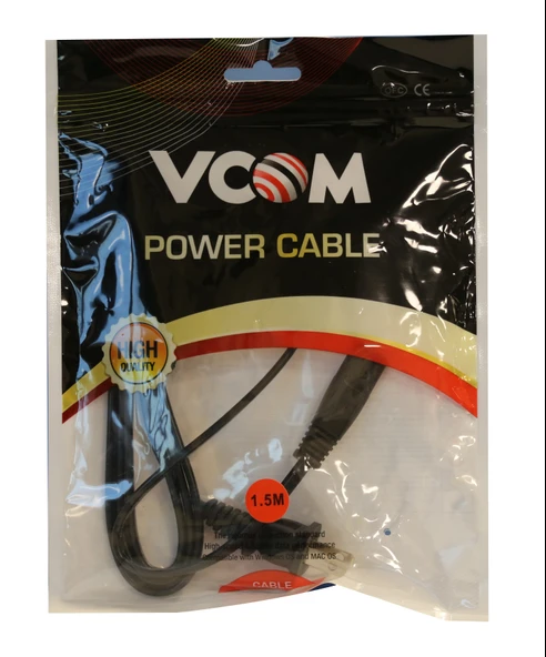 Vcom CE033-1.5MT Amerikan Uçlu Teyp Power Kablosu ürün görseli 1